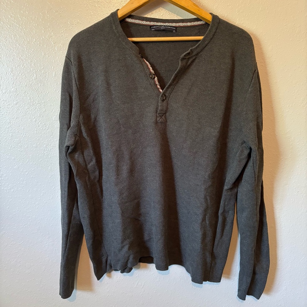 Peruvian Connection Henley Sweater